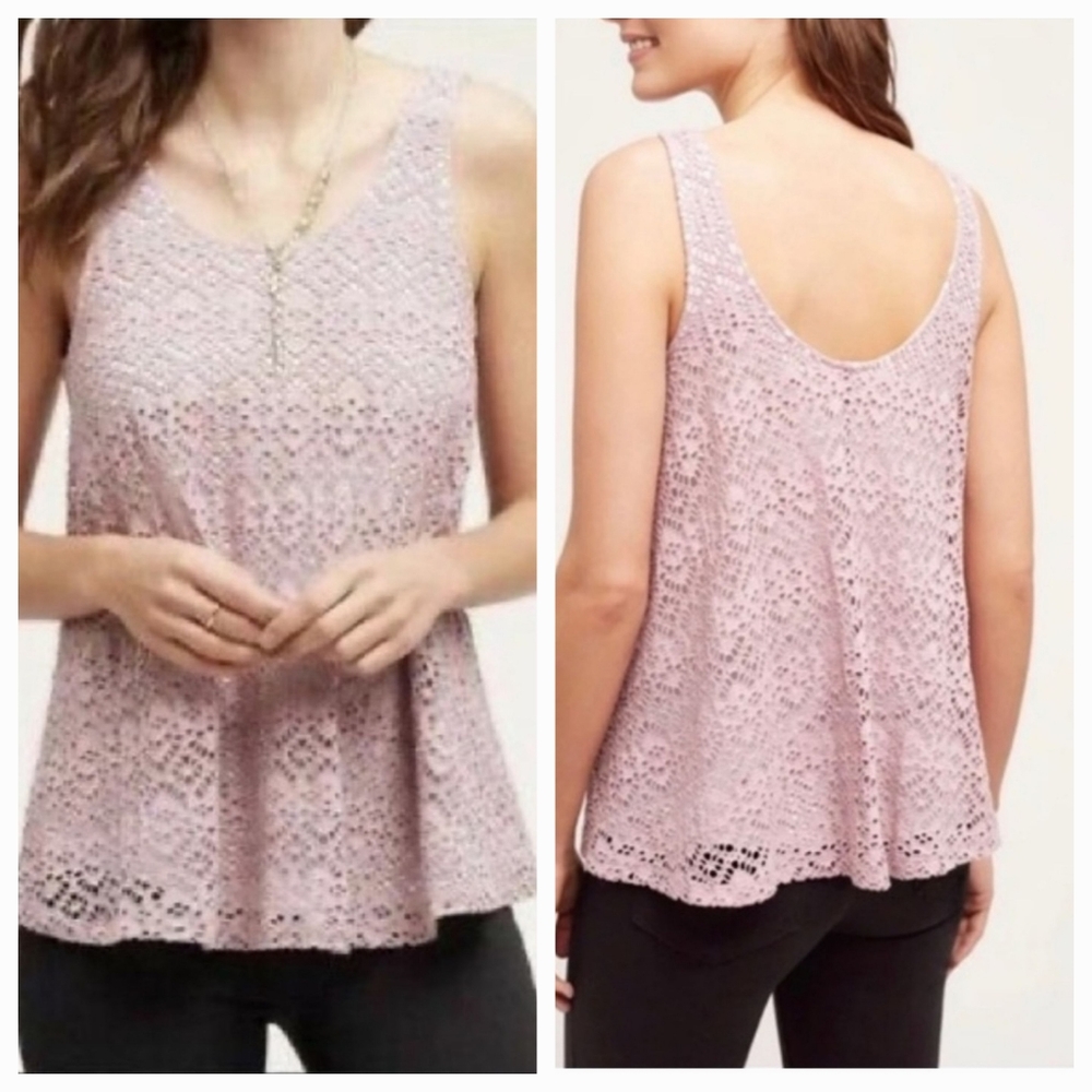 Anthropology NWT Deletta Lace Swing Tank sz S